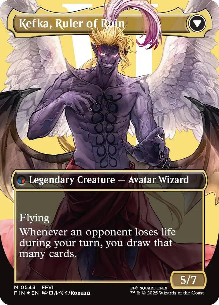 Kefka, Court Mage (0543) (Borderless) (Surge Foil) (Back)