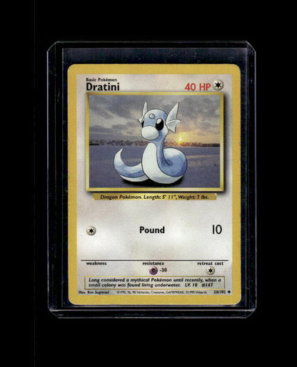 Dratini - Base Set #026/102 Unlimited Uncommon Raw Pokemon TCG