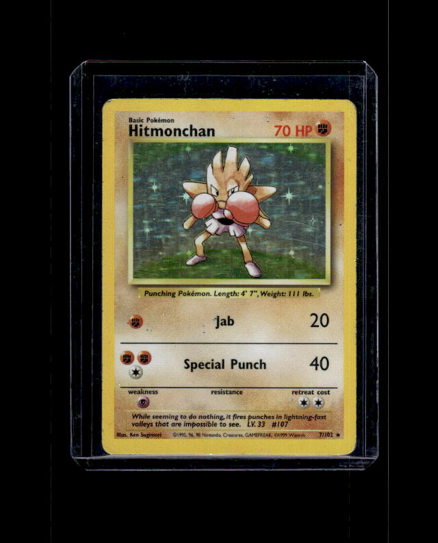 Hitmonchan - Base Set #007/102 Holo Rare Raw Pokemon TCG