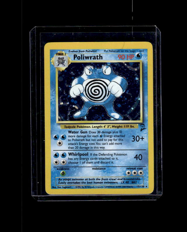 Poliwrath - Base Set 2 #015/130 Unlimited Holo Rare Raw Pokemon TCG