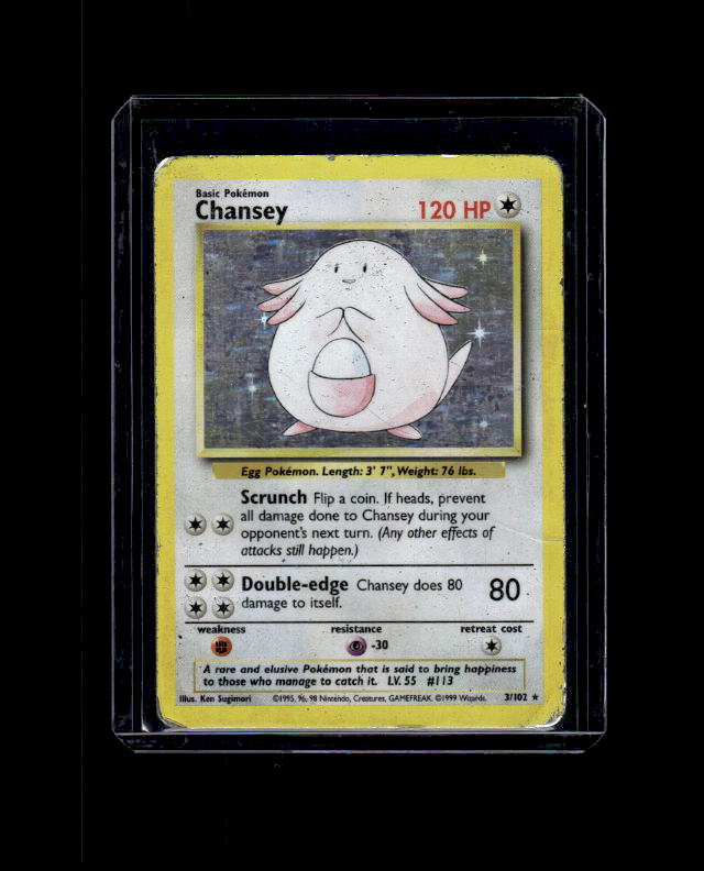 Chansey - Base Set #003/102 Unlimited Holo Rare Raw Pokemon TCG