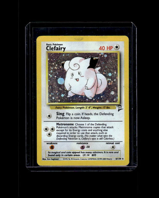 Clefairy - Base Set 2 #006/130 Unlimited Holo Rare Raw Pokemon TCG