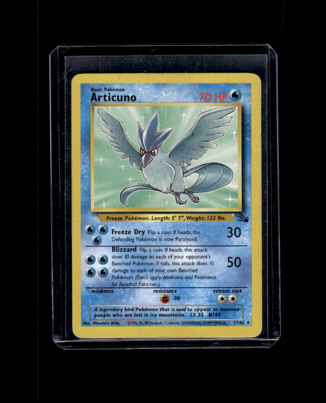 Articuno (17) - Fossil #17/62 Rare Raw Pokemon TCG