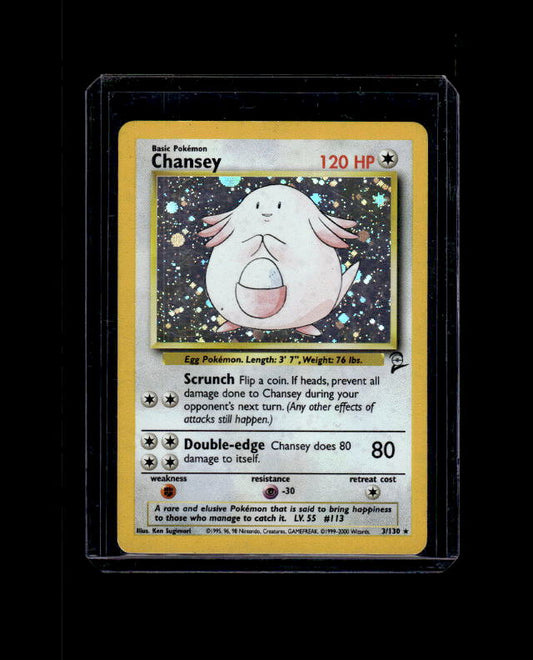 Chansey - Base Set 2 #003/130 Unlimited Holo Rare Raw Pokemon TCG