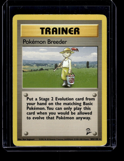 Pokemon Breeder - Base Set 2 #105/130 Rare Raw Pokemon TCG