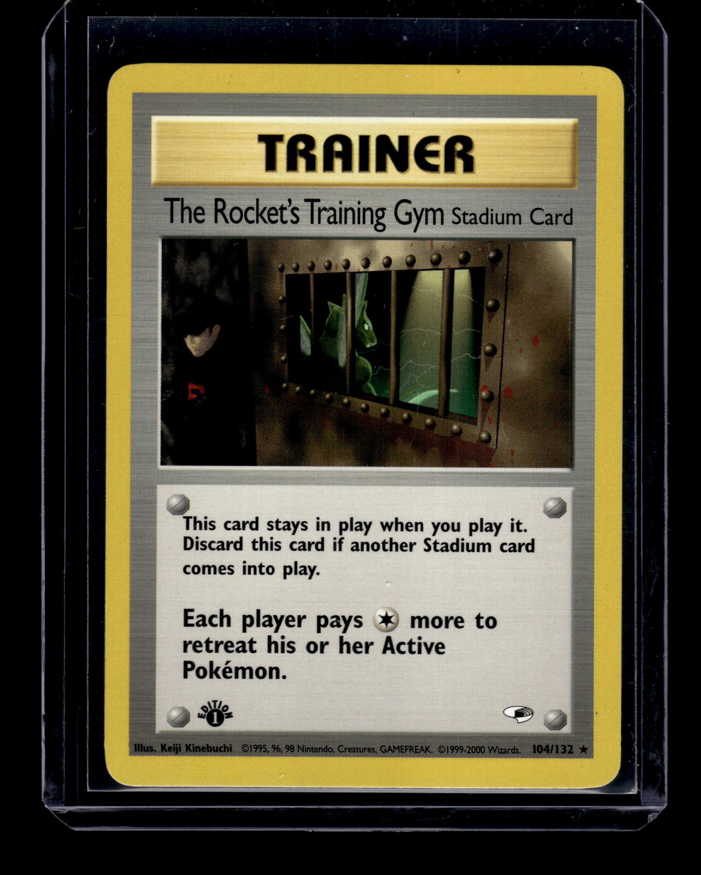 The Rocket's Training Gym - Gym Heroes #104/132 1st Edition Rare Raw Pokemon TCG