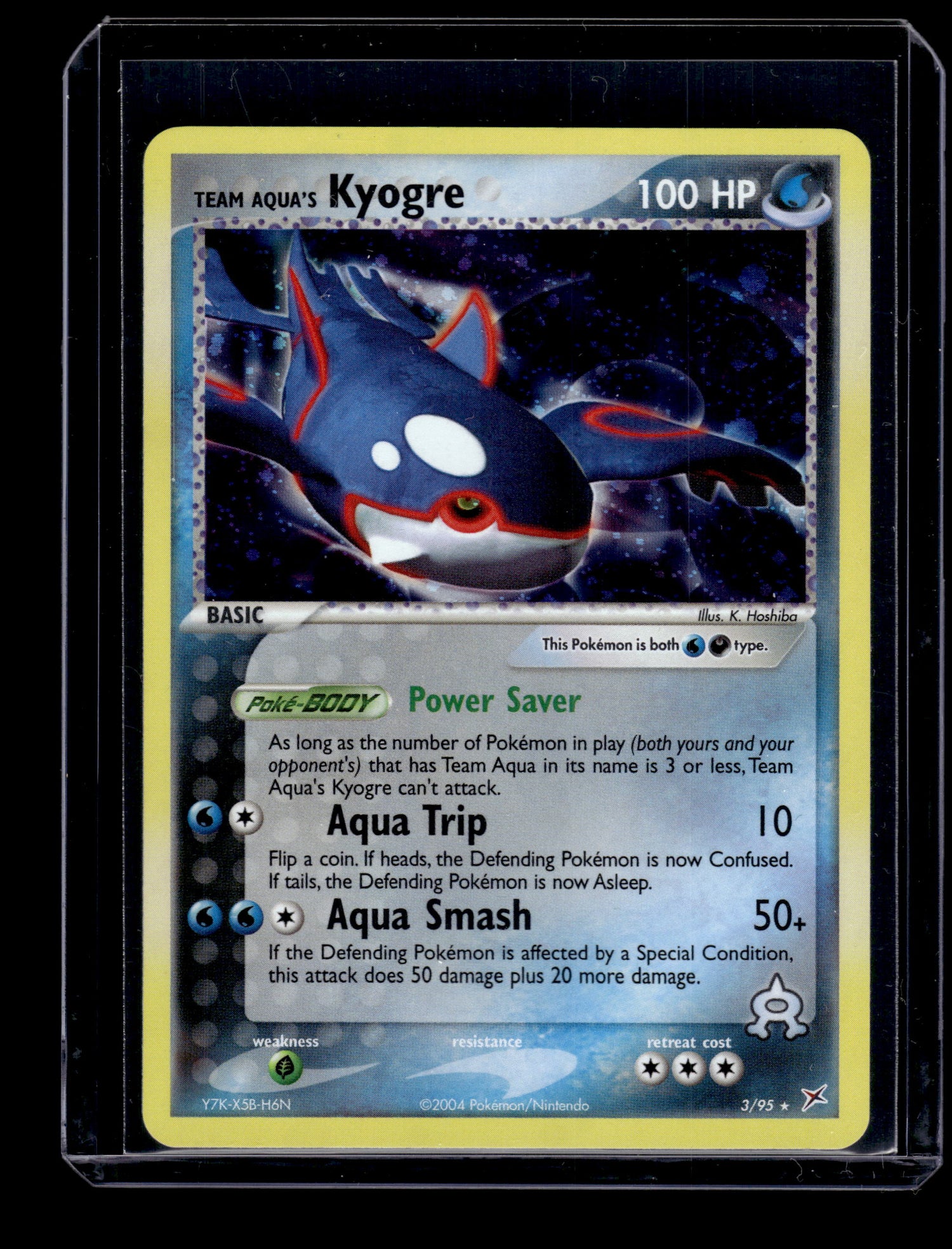 Team Aqua's Kyogre - Team Magma vs Team Aqua #3/95 Holo Rare Raw