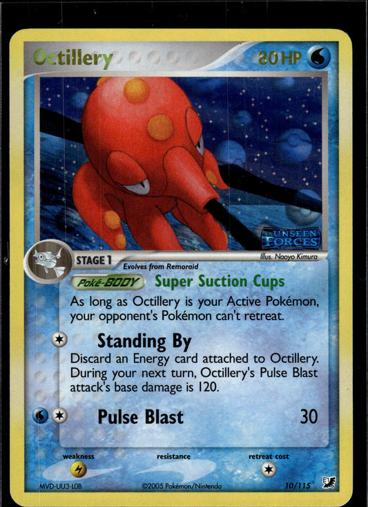 Octillery - Unseen Forces #10/115 Reverse Holofoil Holo Rare Raw