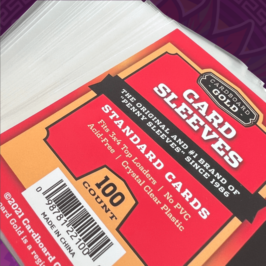 Soft Card Sleeves – Standard Size Trading Cards (100ct) - Cardboard Gold