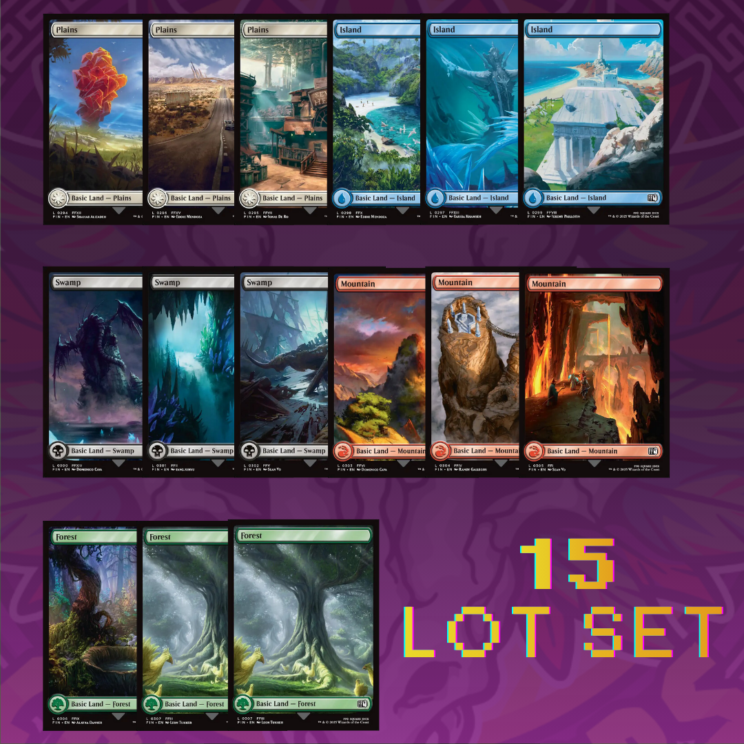 MTG Final Fantasy Full Art Basic Lands Complete Set 15 Cards Magic The Gathering (FIN)
