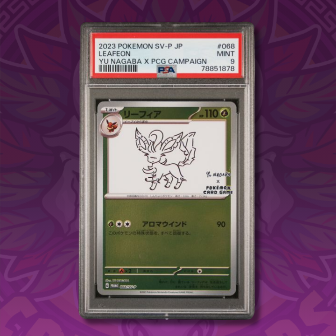 PSA 9 - 2023 POKEMON JAPANESE SV-P PROMO #068 LEAFEON YU NAGABA X PCG CAMPAIGN