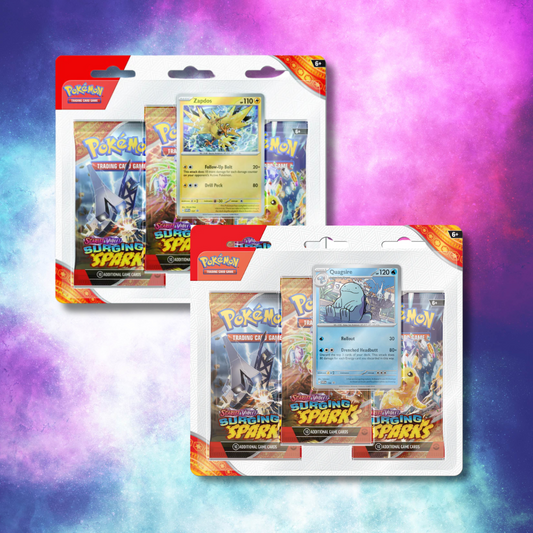 Surging Sparks 3 Pack Blisters Zapdos or Quagsire (SV08)