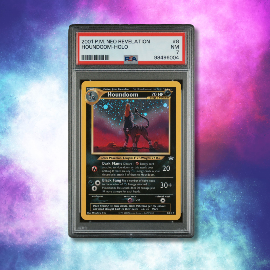 PSA 7 2001 Pokemon Neo Revelation 8 Houndoom-Holo