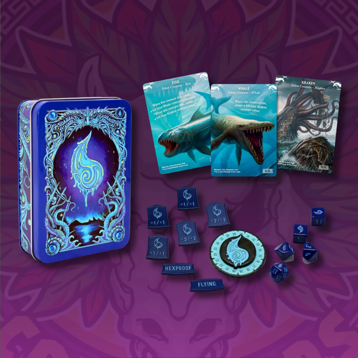 Beadle & Grimm’s MTG Blue Mana Token Set – Metal Tokens, Dice & Counters