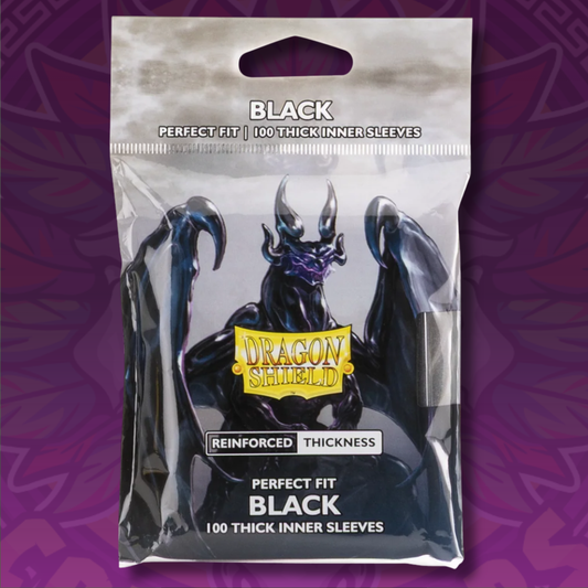 Dragon Shield Black Thick Perfect Fit Inner Sleeves 100ct – Standard Size